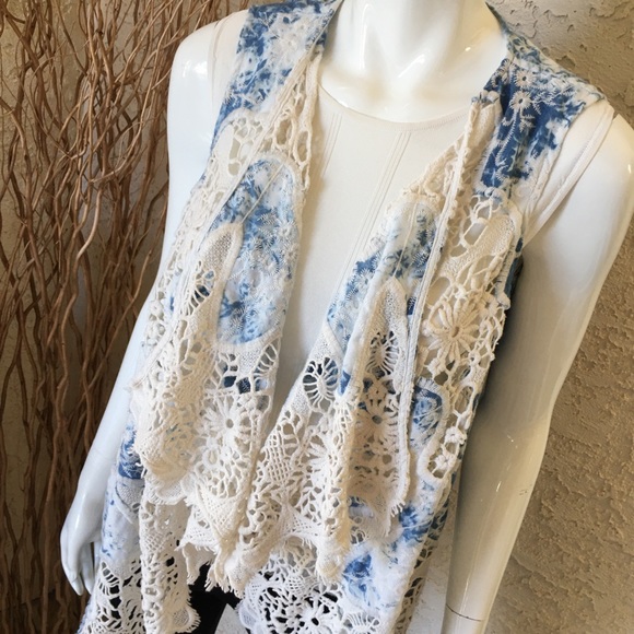 Chico’s • Tie-dye Boho lace vest | Sz M - Picture 11 of 12
